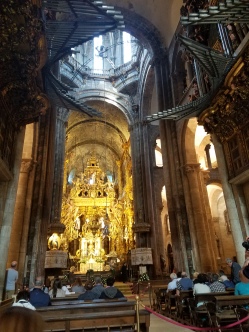 At the pilgrims mass in the cathedral of Santiago de Compostela